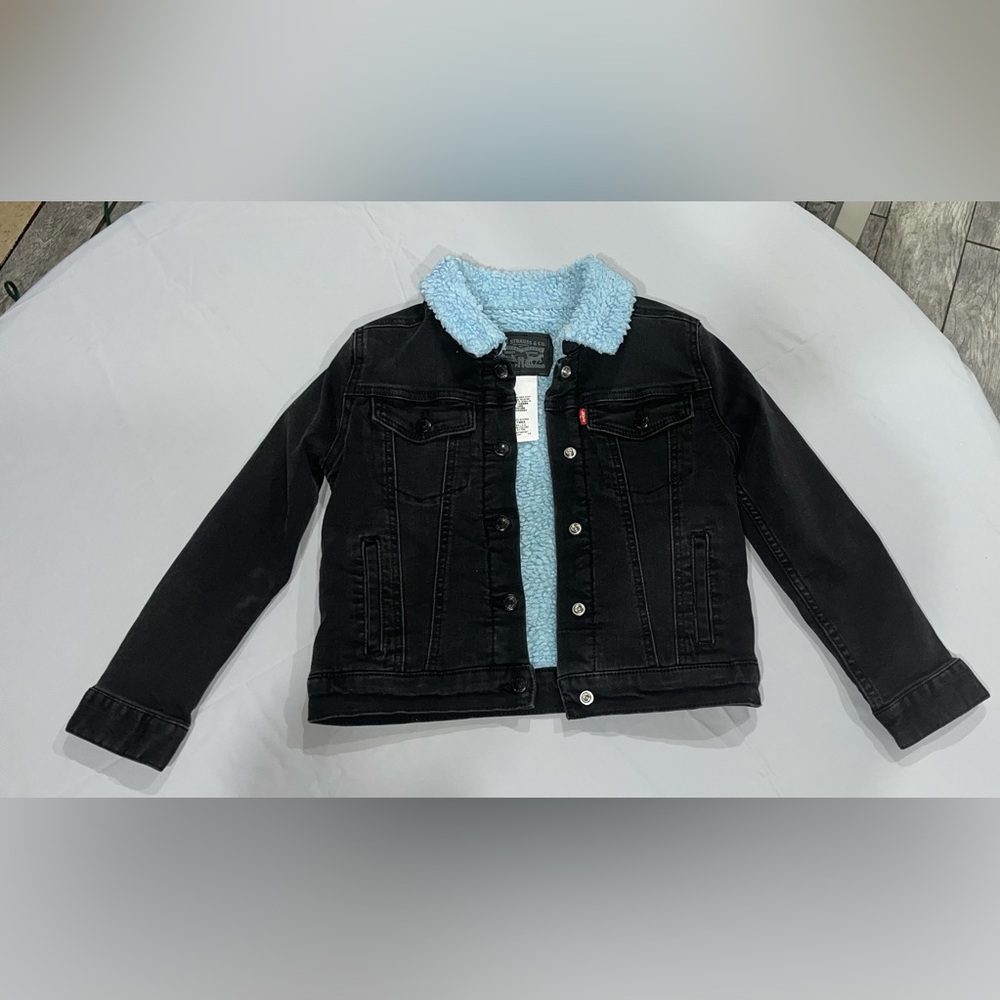 Levi's Big Kids Sherpa Lined Trucker Black Size 6X [G-21]